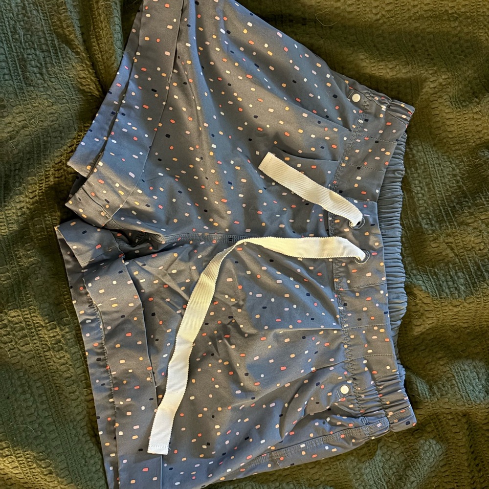 lululemon athletica Blue Polka Dot Drawstring Shorts